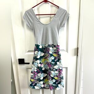 Pact Dress Womens Small Open Cross Back Fit And Flare Organic